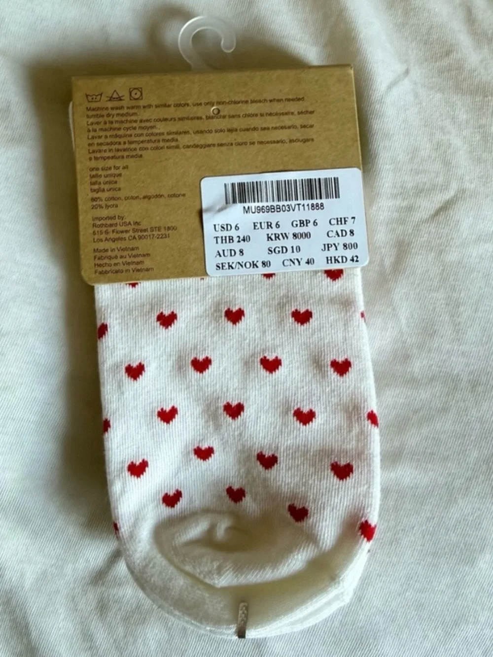 Brandy Melville red heart socks